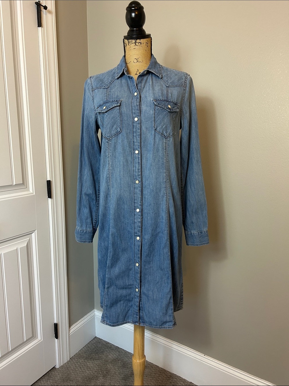 Gap 1969 Cotton Denim Dress Medium